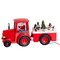 Gerson Musical Christmas Tractor Decor with Santa in Swirling Glittery Snow Globe Cab, Lighted, Battery Power with Timer